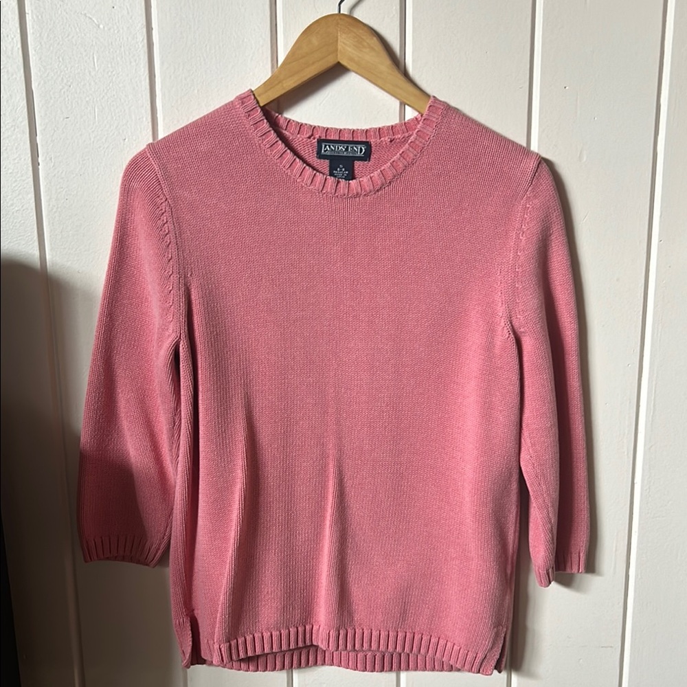 Lands' End Pink Crew Neck Sweater